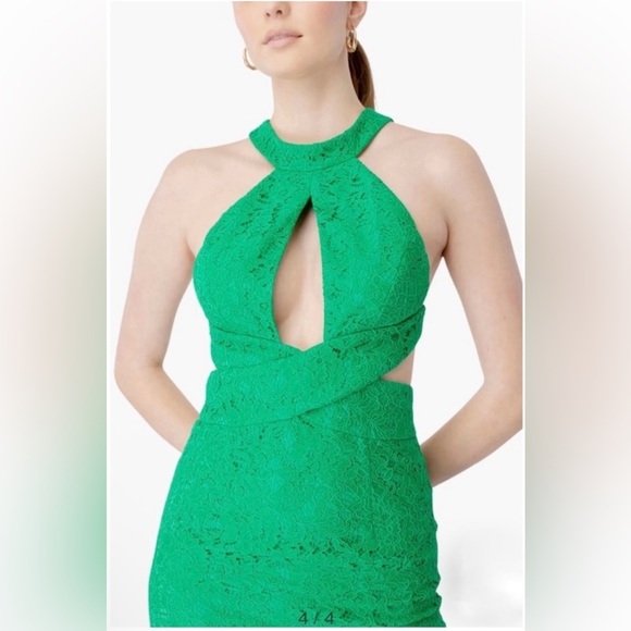 Bardot Women's Fleur Green Lace Cocktail Midi Dress Size 4 NEW NWT - Picture 4 of 5